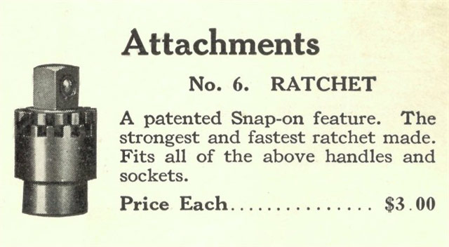 The Snap-on First Patent: No. 6 Ratchet