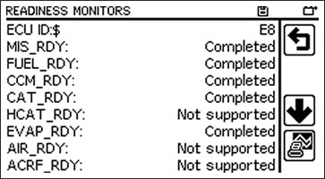 Emissions Readiness Monitors